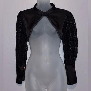 Black Lace Shrug Bolero/ Layering Sleeves